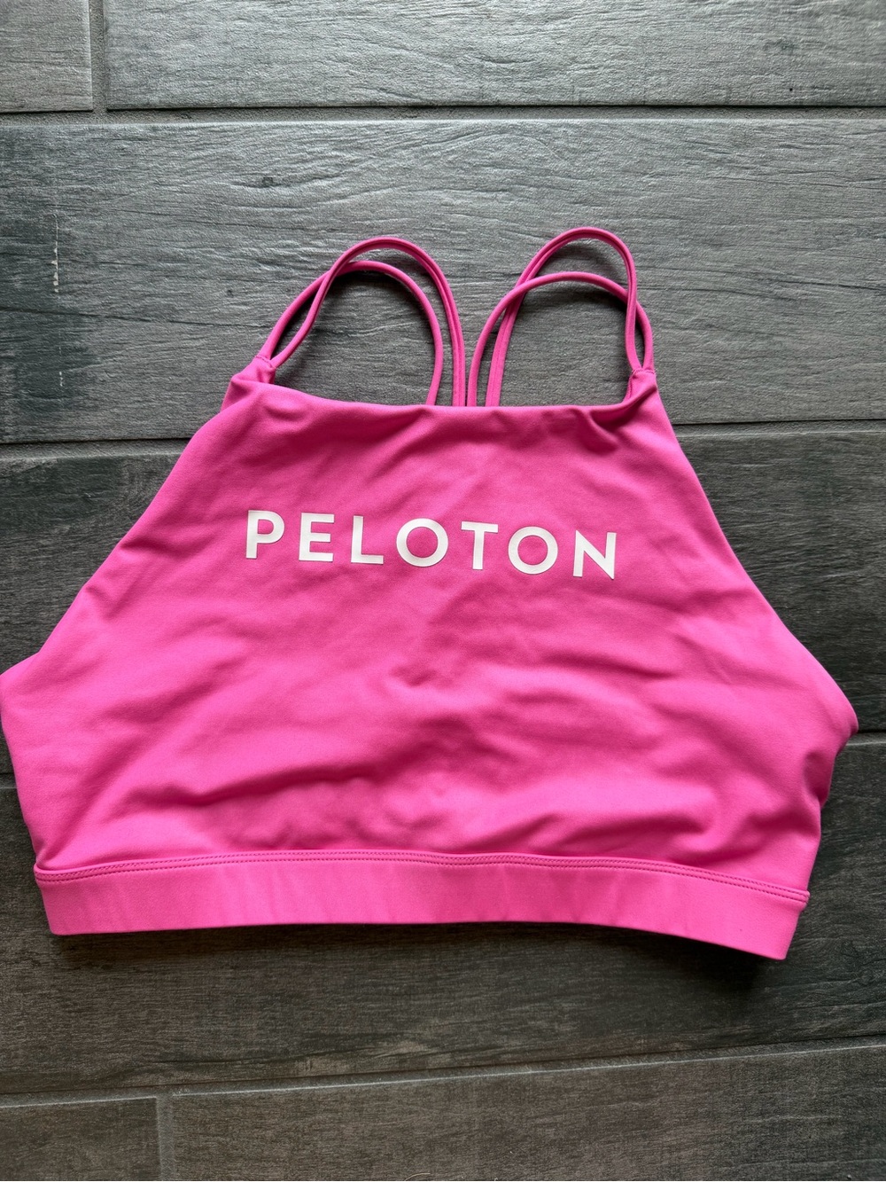 Peloton Hot Pink Strappy Sports Bra